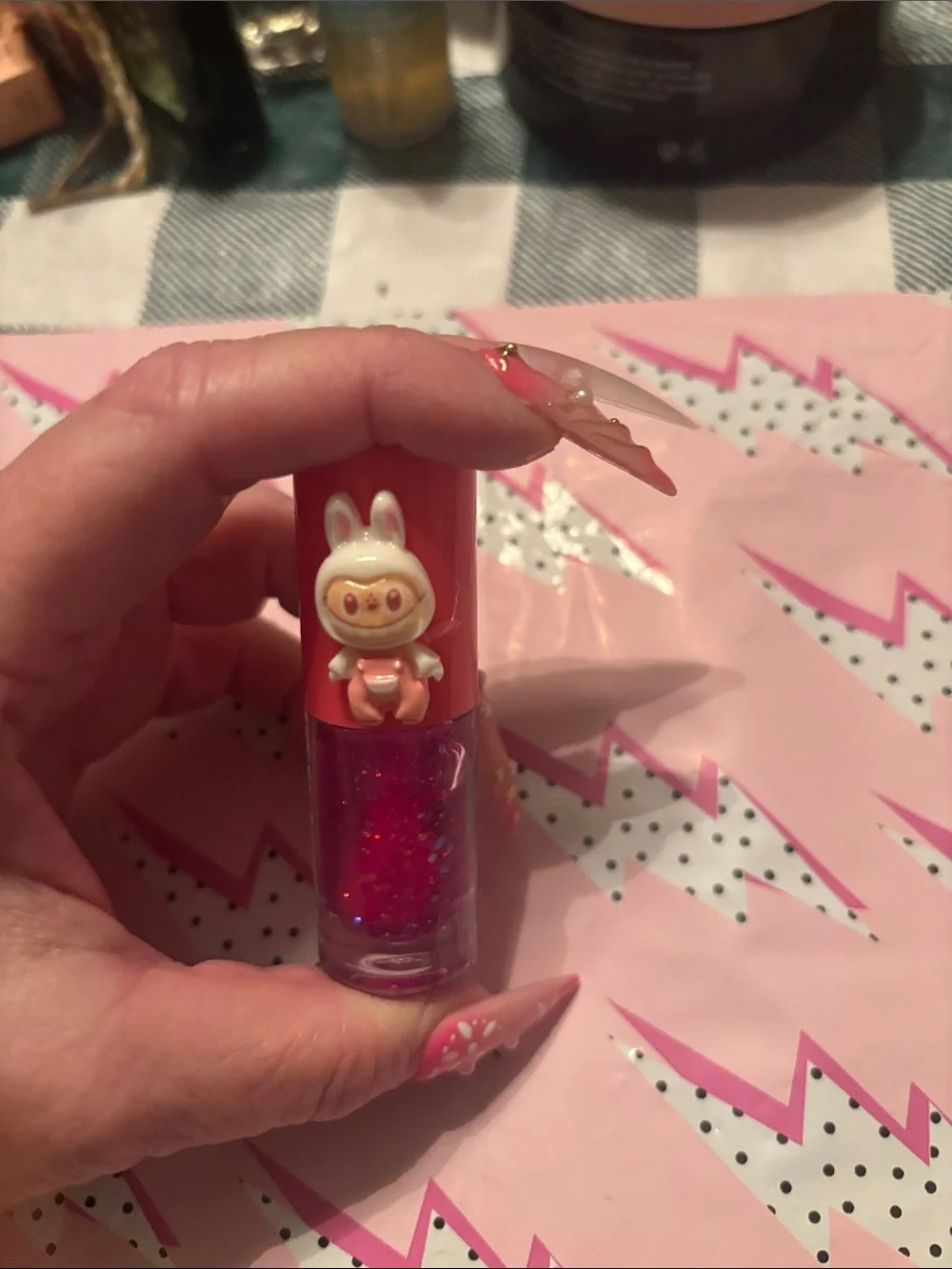 Pink Character Toy/Lippie Pack - Cute Animal Figures with lippies and keychains.